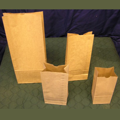 4.25"x2.5"x9-3/8" NATURAL KRAFT BAGS WITH GLASSINE LINER